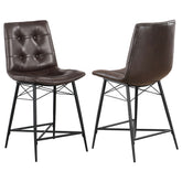 Orleans Furniture - Coaster - Aiken Upholstered Tufted Counter Chair Brown (Set of 2) - 107860